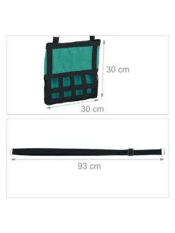 Heutasche in Grün/ Schwarz - (B)30 x (H)30 cm