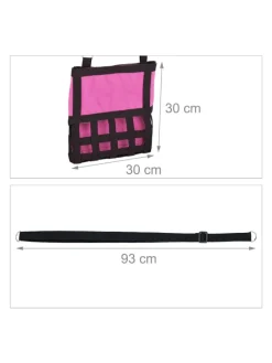 Heutasche in Pink/ Schwarz - (B)30 x (H)30 cm