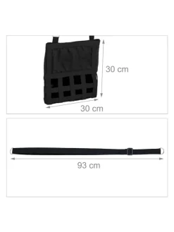 Heutasche in Schwarz - (B)30 x (H)30 cm