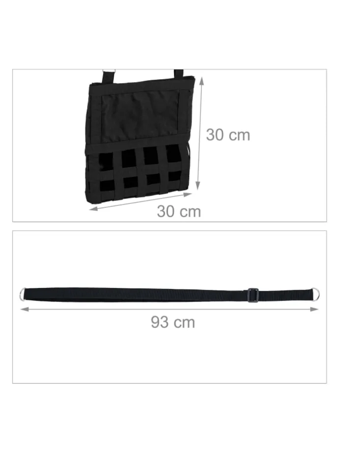 Heutasche in Schwarz - (B)30 x (H)30 cm