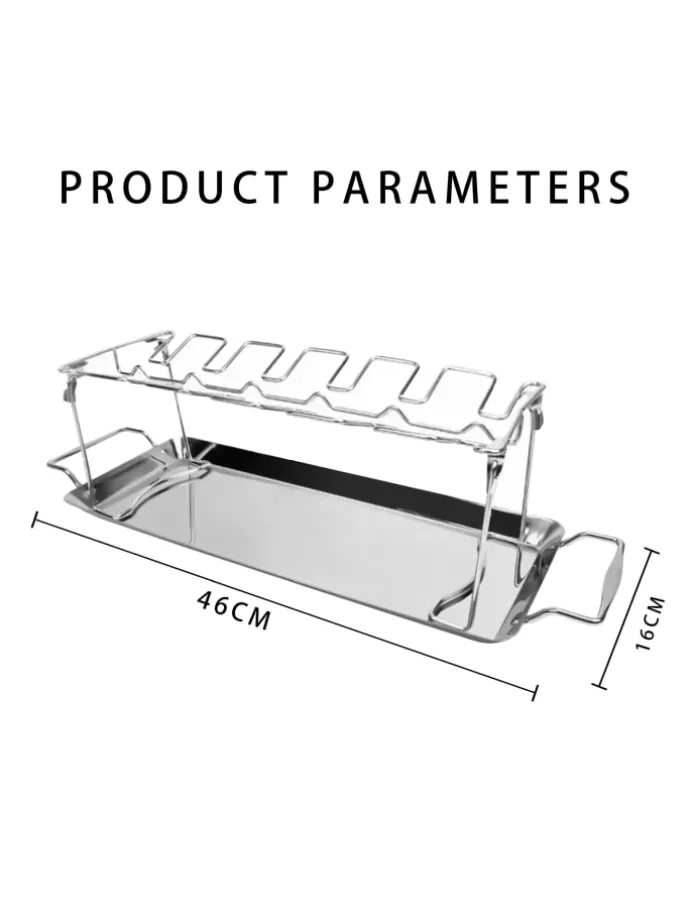 Hähnchenbeingestell mit Abtropfschale in Silber