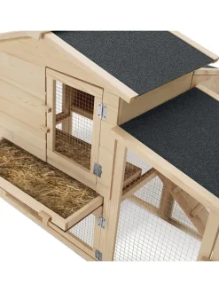 Hühnerstall in Natur - (B)201 x (H)86 x (T)82 cm