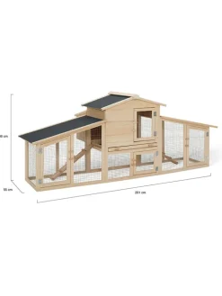 Hühnerstall in Natur - (B)201 x (H)86 x (T)82 cm