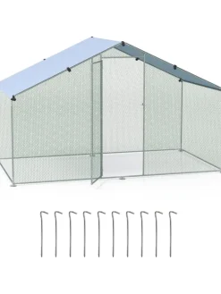 Hühnerstall Winterfest 300x170x190cm in Silber