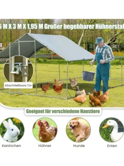 Hühnerstall 3x6m in Silber