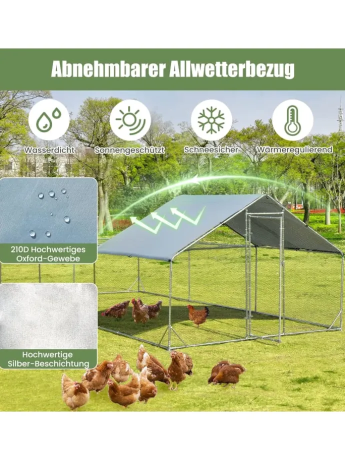 Hühnerstall 3x6m in Silber