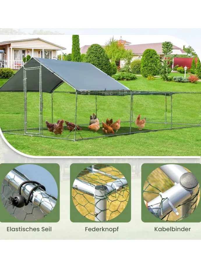 Hühnerstall 3x6m in Silber