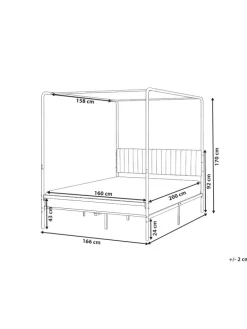 Himmelbett MIRABEAU in Schwarz/Beige - (W) 166 x (H) 170 x (L) 207 cm