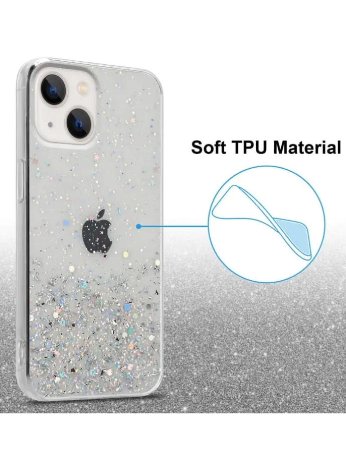 Hülle für Apple iPhone 13 MINI Glitter in Transparent mit Glitter