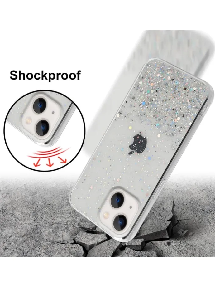 Hülle für Apple iPhone 13 MINI Glitter in Transparent mit Glitter