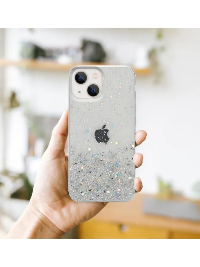 Hülle für Apple iPhone 13 MINI Glitter in Transparent mit Glitter
