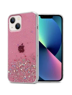 Hülle für Apple iPhone 13 MINI Glitter in Rosa mit Glitter