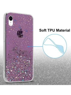 Hülle für Apple iPhone XR Glitter in Lila mit Glitter