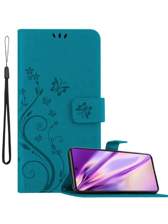 Hülle für Samsung Galaxy A91 / S10 LITE / M80s in FLORAL BLAU