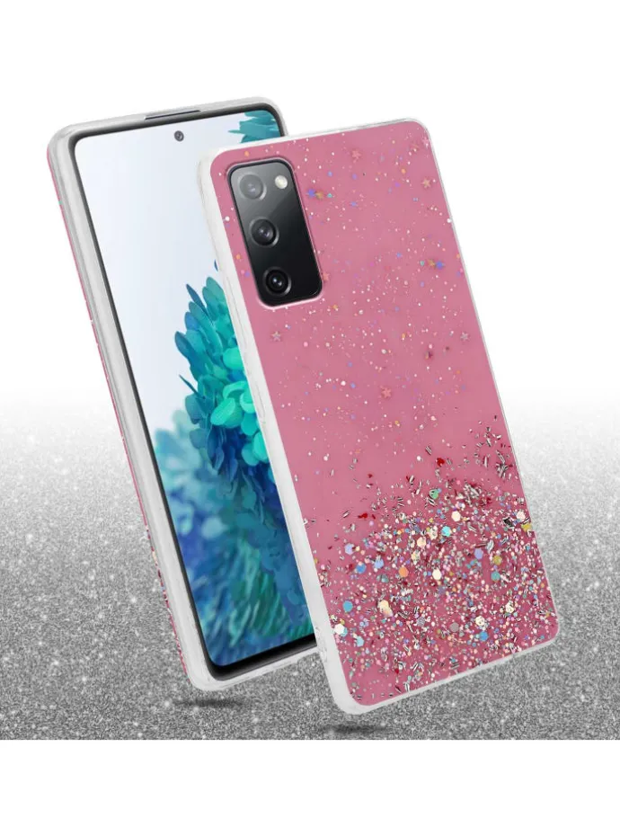 Hülle für Samsung Galaxy S20 FE Glitter in Rosa mit Glitter