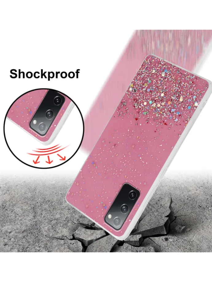Hülle für Samsung Galaxy S20 FE Glitter in Rosa mit Glitter