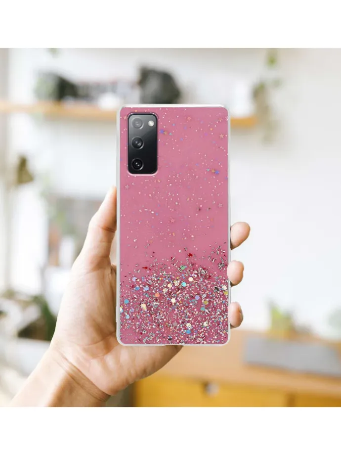 Hülle für Samsung Galaxy S20 FE Glitter in Rosa mit Glitter