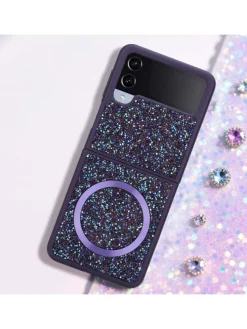 Hülle für Samsung Galaxy Z FLIP 4 Glitzer Schutzhülle in Lila