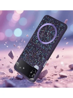 Hülle für Samsung Galaxy Z FLIP 4 Glitzer Schutzhülle in Lila