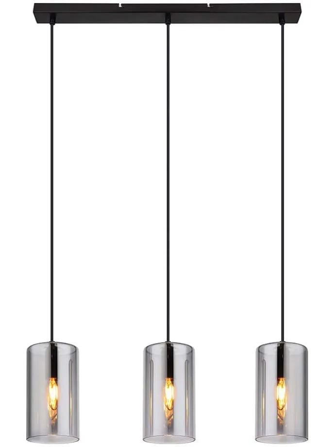 Hängeleuchte "Annika" in Schwarz/ Grau - (B)63 cm