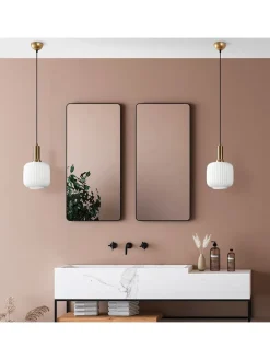 Hängeleuchte "Asker" in Weiß/ Gold - (H)118 x Ø 20 cm