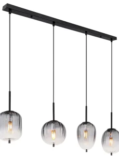 Hängeleuchte "Attila" in Schwarz - (B)100 x (H)120 cm