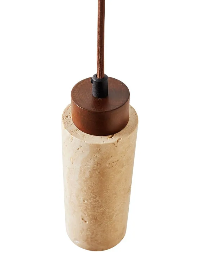 Hängeleuchte "Babıl" in Beige/ Braun - (H)151 x Ø 6,5 cm