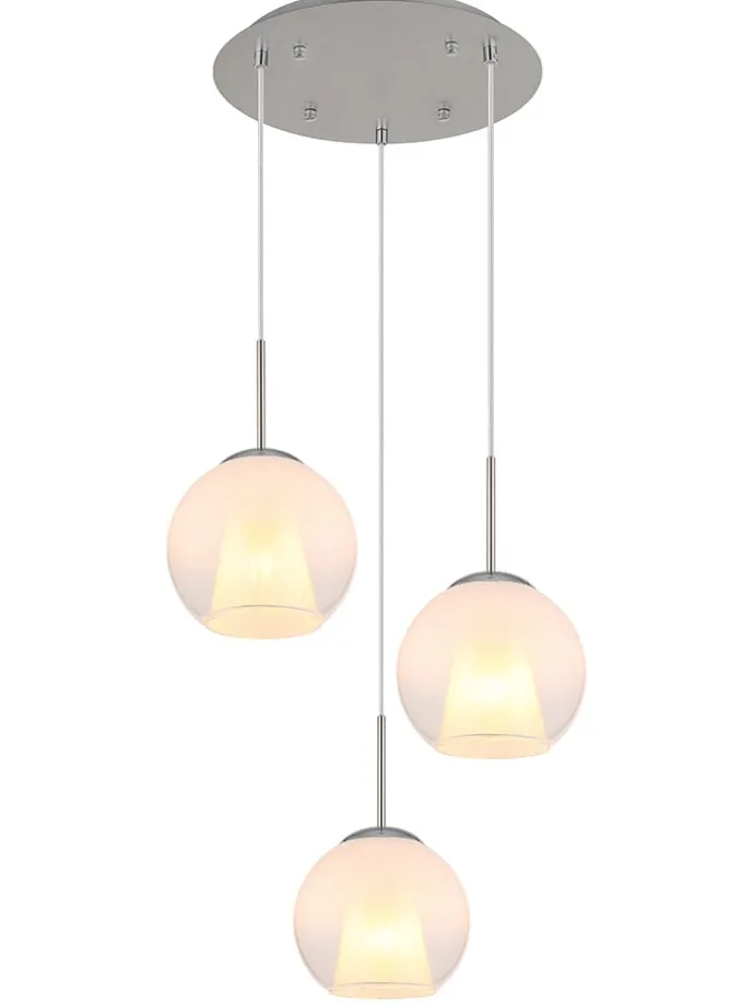 Hängeleuchte ''Barry'' in Silber - (H)120 x Ø 45 cm