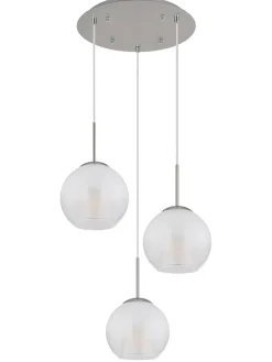 Hängeleuchte ''Barry'' in Silber - (H)120 x Ø 45 cm