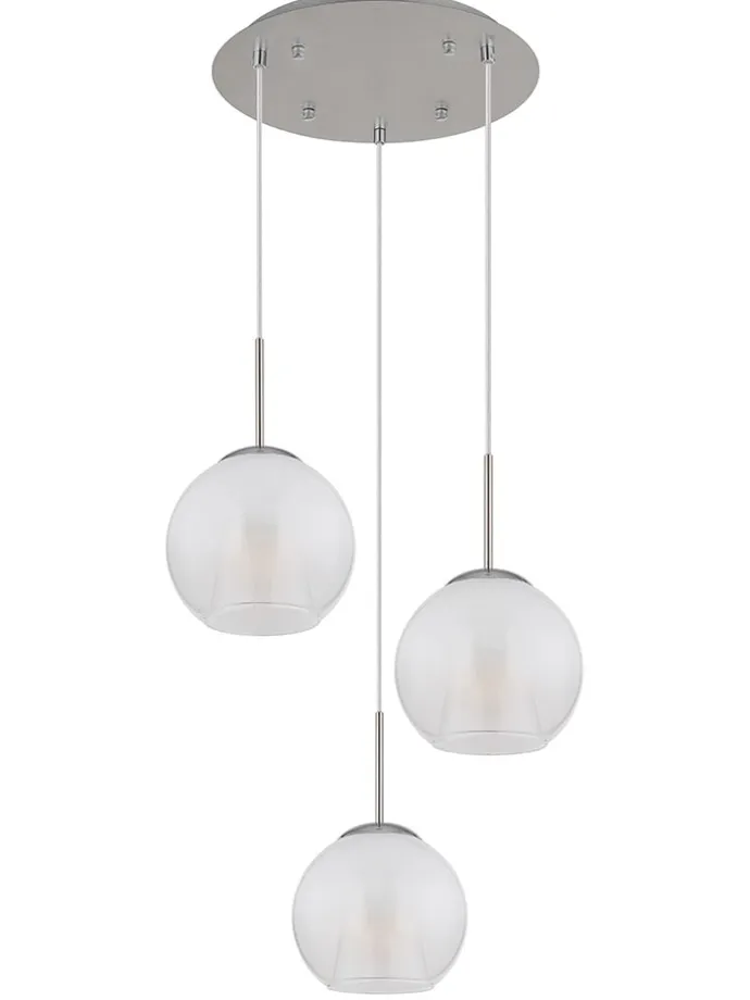 Hängeleuchte ''Barry'' in Silber - (H)120 x Ø 45 cm