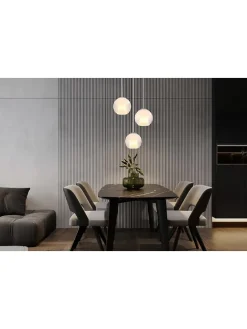 Hängeleuchte ''Barry'' in Silber - (H)120 x Ø 45 cm