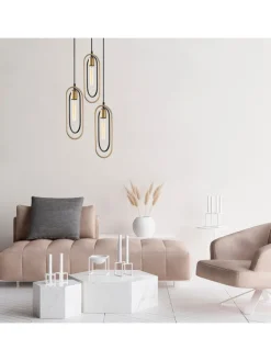 Hängeleuchte "Cerco" in Schwarz/ Gold - Ø 38 cm