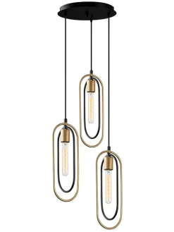 Hängeleuchte "Cerco" in Schwarz/ Gold - Ø 38 cm