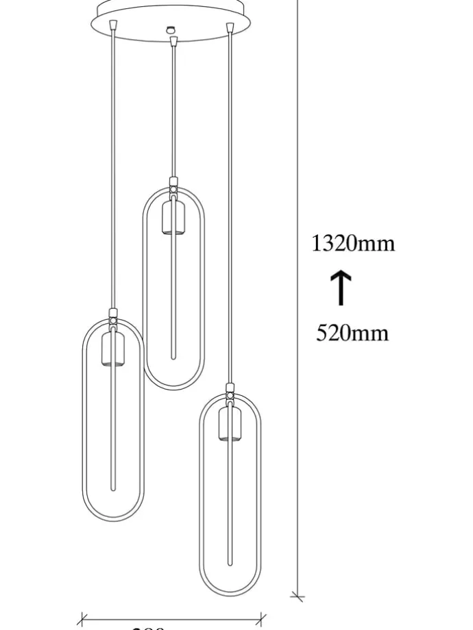 Hängeleuchte "Cerco" in Schwarz/ Gold - Ø 38 cm