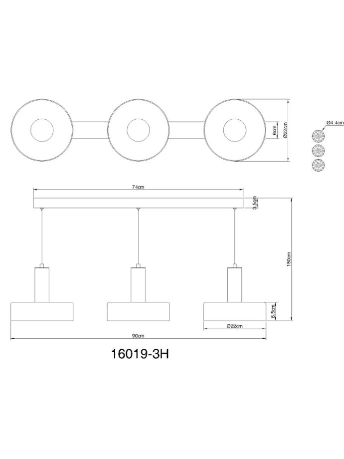 Hängeleuchte "GRANT" in gray