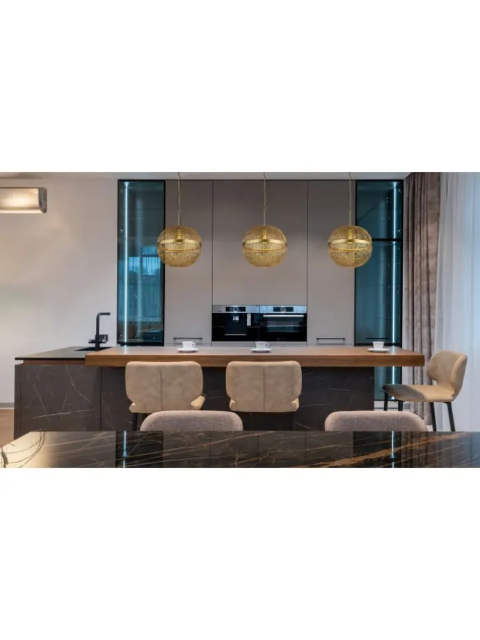 Hängeleuchte "HERMI II" in gold