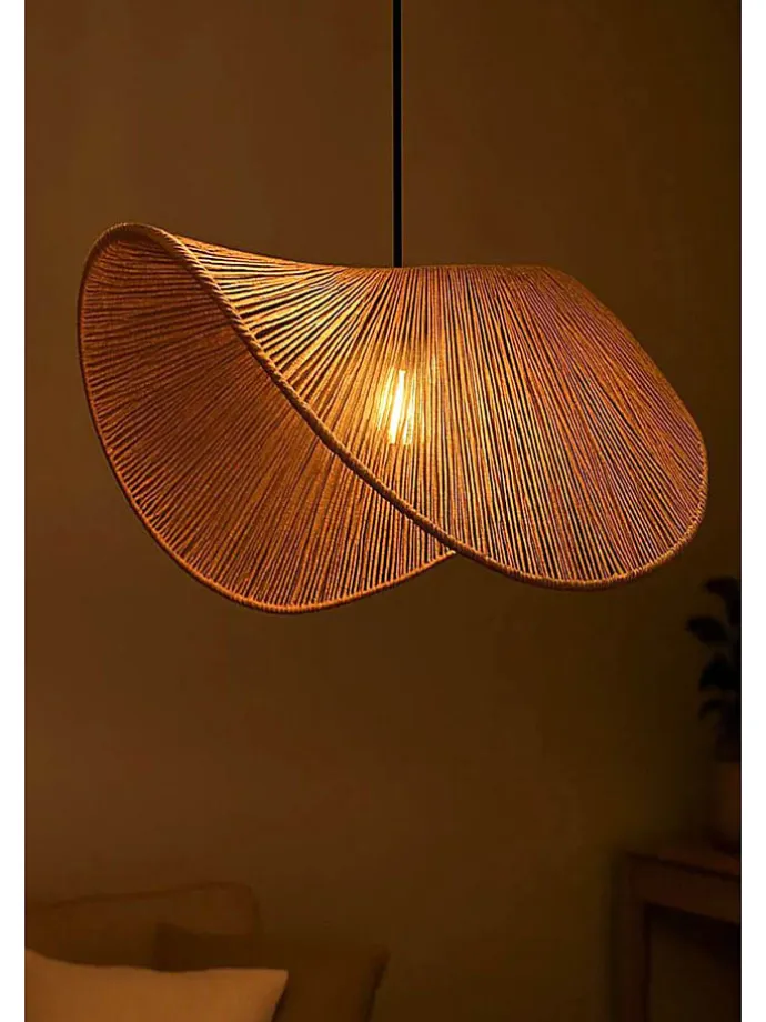 Hängeleuchte in Beige - (H)53 x Ø 50 cm