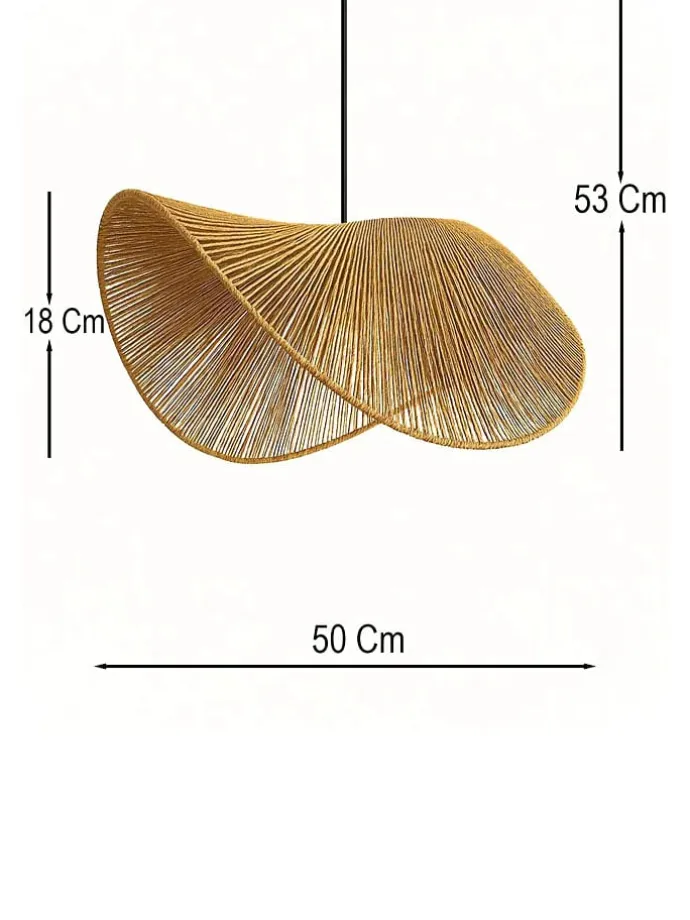 Hängeleuchte in Beige - (H)53 x Ø 50 cm