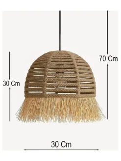 Hängeleuchte in Beige - (H)70 x Ø 30 cm