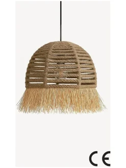 Hängeleuchte in Beige - (H)70 x Ø 30 cm