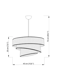 Hängeleuchte in Beige/ Gold - Ø 40 cm