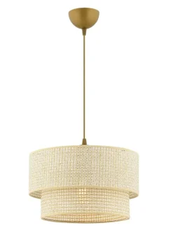 Hängeleuchte in Creme/ Gold - Ø 30 cm