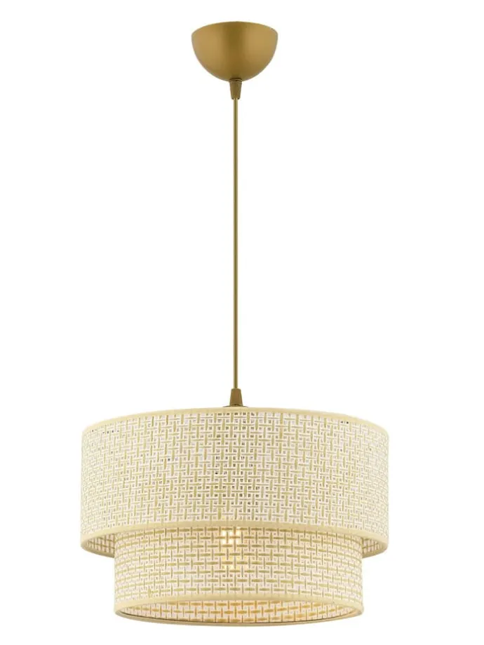 Hängeleuchte in Creme/ Gold - Ø 30 cm