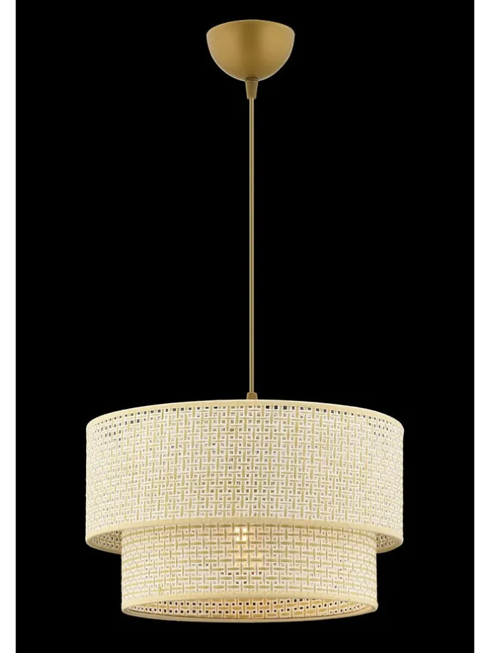 Hängeleuchte in Creme/ Gold - Ø 30 cm