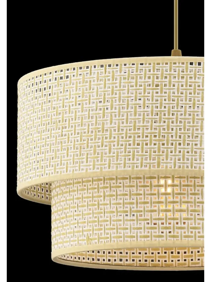 Hängeleuchte in Creme/ Gold - Ø 30 cm