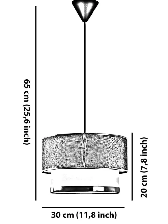 Hängeleuchte in Creme/ Gold - Ø 30 cm