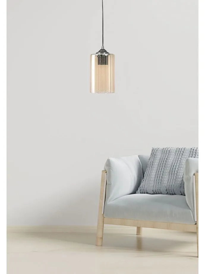 Hängeleuchte in Gelb - (H)60 x Ø 10 cm