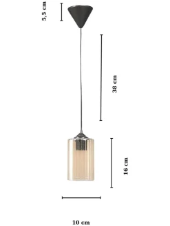 Hängeleuchte in Gelb - (H)60 x Ø 10 cm