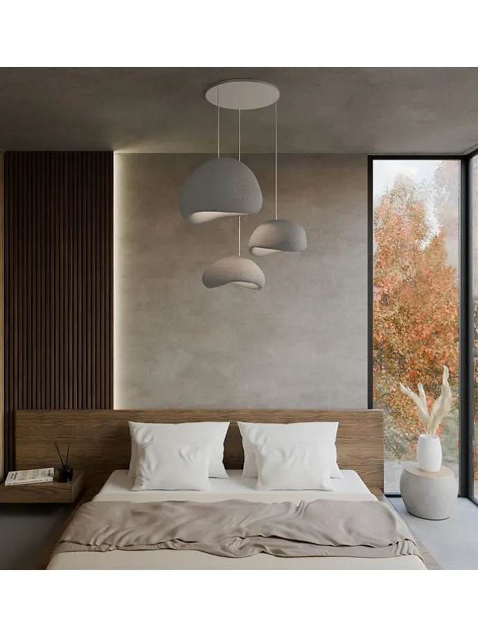 Hängeleuchte in Grau - (B)76 x (H)120 cm