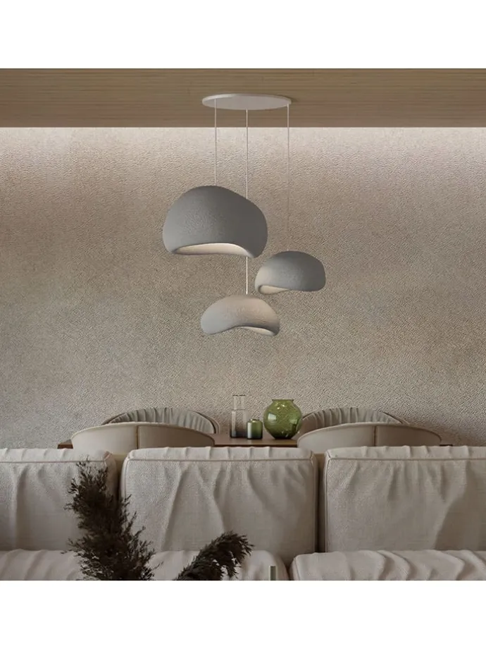 Hängeleuchte in Grau - (B)76 x (H)120 cm